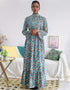 Flared Sleeve Abaya with Waist Tie Kaftan Dress